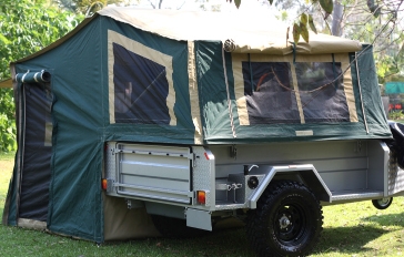 setup a camper trailer tent ready for a good night’TMs sleep
